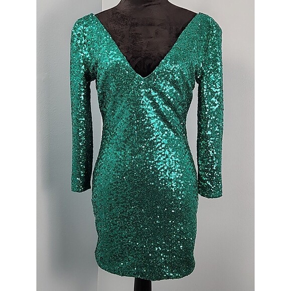 A'GACI Dresses & Skirts - A'gaci Agaci Bodycon Mid Sleeve Dress Large Sequin Homecoming Festival Concert